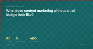 What Does B2B Content Marketing Without a Paid Ad Budget Look Like?