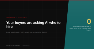 Your buyers are asking AI who to hire. Are you in the answer?