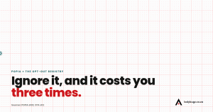 Heartbeat line with three spikes for the three costs of ignoring POPIA and the opt-out registry: a POPIA fine up to R10 million, an opt-out registry fine of R1m or 10% of turnover, and your reputation, then a flatline